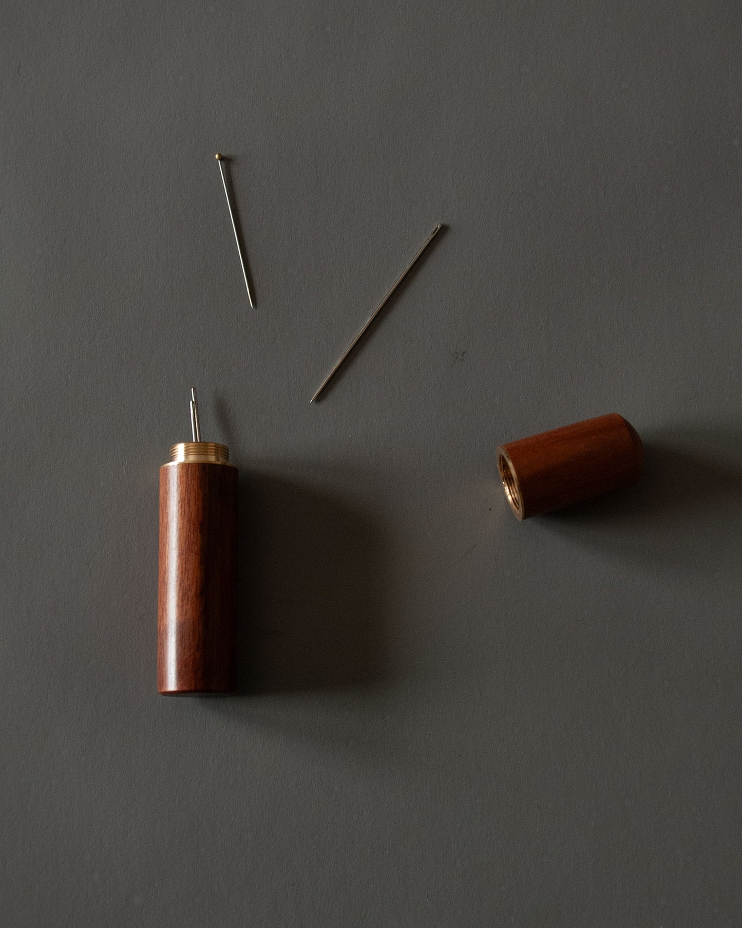 Walnut + Brass Needle Case